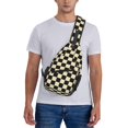 thumbnail image 6 of Sling Bag for Men, khaki black checkered Fanny Pack Crossbody Bags Shoulder Chest Bag, Small Gym Bag Anti Theft Crossbody Backpack Daypack for Travel Sports Running Hiking, 6 of 7