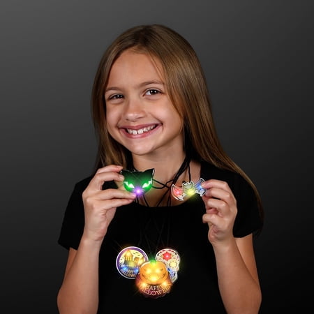 FlashingBlinkyLights Blinky Assortment of Fun Halloween Necklaces