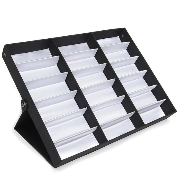 Billuyoard 18 rejillas PU cuero anteojos vidrio pantalla almacenamiento casos cubierta plegable gafas de sol caja organizador titular Almacenamiento y organización del hogar No.2 Billuyoard HA040111-02