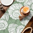 thumbnail image 3 of Table Runners 90 Inches Long Dress Scarves, Vintage Shell Sage Green Farmhouse Coffee/Dining/Kitchen Table Decor Table Runner for Living Room, Summer Ocean Coastal 13x90 Inch, 3 of 9
