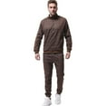 thumbnail image 1 of Men Jogging Suits Sets Mens Jogging Suit Tracksuit Plaid Print Zip Sweatshirt Top And Trouser Set, 1 of 7