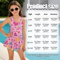 thumbnail image 6 of Uorisanigo Pink Heart Girls Swimsuit One Piece Modest Beach Swim Dress with Skirt Summer Swim Dress Pool Party, Size 3-4, 6 of 6