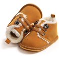 thumbnail image 3 of XINQIHANG Baby Booties Newborn Infant Unisex Velvet Rubber Anit-Slip Sole Shoes, 3 of 6
