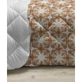 thumbnail image 3 of Damask Down Alternative Comforter, Retro Style Antique Floral Motifs with Victorian Influences Abstract Ornaments, Microfiber Quilt for All Season, 5 Sizes, Tan and Brown, by Ambesonne, 3 of 3
