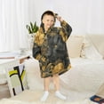 thumbnail image 6 of BZSMCE Wearable Blanket Hoodie Fashion Amber Eyes in A Flora Forest Home Wear, 6 of 7