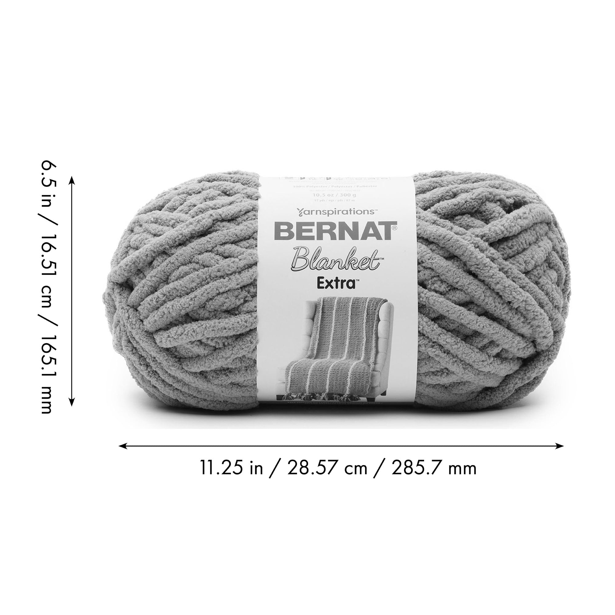 3Pk Spinrite 161200-44 Blanket Yarn-Dark Grey
