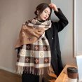 thumbnail image 2 of Bufanda cálida de estilo coreano para mujer, estilo perezoso de invierno, bufanda de cuadros antiguos tipo cachemira para hombres, 2 of 4