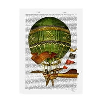 Trademark Fine Art 'Hot Air Balloon, Green' Canvas Art by Fab Funky