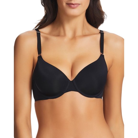 Fine Lines Soutiens-Gorge T-Shirt Lissants Couvrance Totale pour Femmes, Noir, 36D