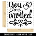 thumbnail image 2 of You Are Invited Wedding Invite Self-Inking Rubber Stamp Ink Stamper - Black Ink - Small 1 Inch, 2 of 7