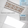 thumbnail image 4 of Brown Boho Fluorescent Light Covers, Farmhouse Aztec Southwest Ethnic Geometric Magnetic Light Covers for Ceiling Lights, Fluorescent Ceiling Shade Filters for Classroom Bedroom Office 4x2Ft x 2PCS, 4 of 8