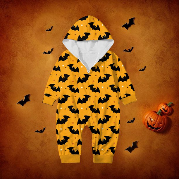 Halloween Pajamas Long Sleeved Zippered Family Matching Jumpsuit Romper Family Halloween Costumes Family Pajamas Matching Pjs