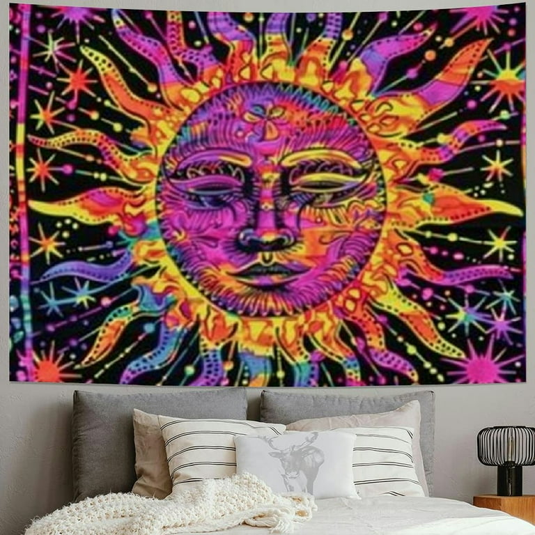 BCIIG Psychedelic Celestial Sun Moon Tapestry Planet Bohemian Tapestry Wall Hanging Dorm Decor Boho Tapestry Hippie Hippy Tapestry Walmart