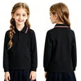 thumbnail image 2 of Grblisyd 3 Pack Boys Girls Long Sleeve Polo Shirts Kids School Uniform Shirts Summer Athletic Casual Polo T-Shirts Golf Tennis Tops, 2 of 4