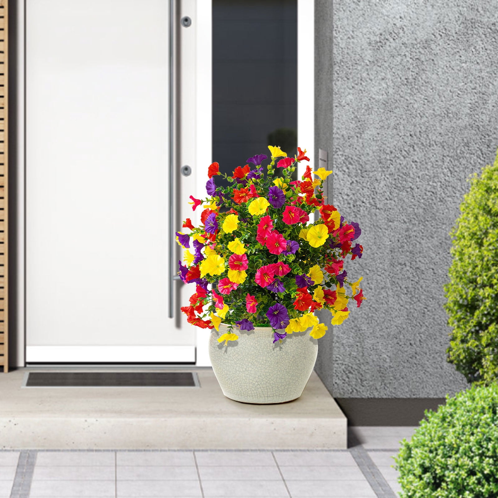 Artificial Flowers for Outdoors With Stakes,Artificial Flowers with Ground Stakes,Artificial Flowers Easy to Set up Garden Stake(A)