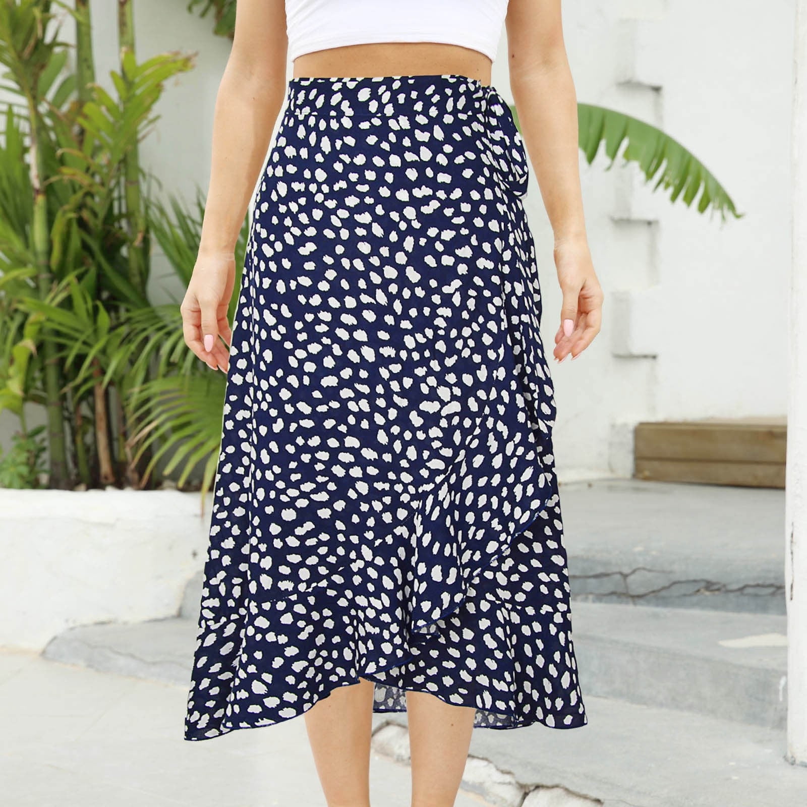 Sweet Elegant Print Frenulum Turndown Collar Irregular Dress Dresses Sweet Elegant Print Frenulum Turndown Collar Irregular Dress Dresses