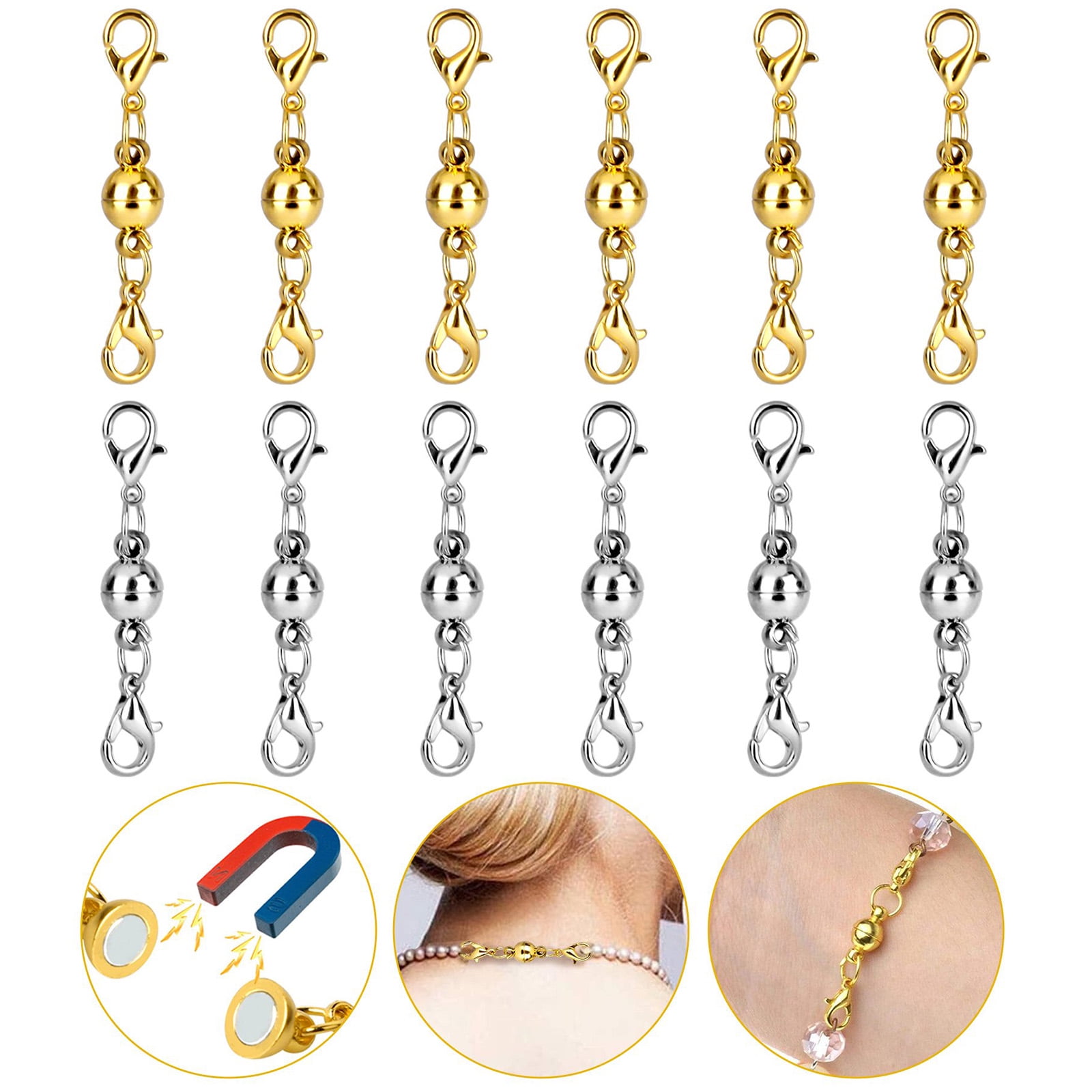 12pcs Magnetic Jewelry Clasp, EEEkit 