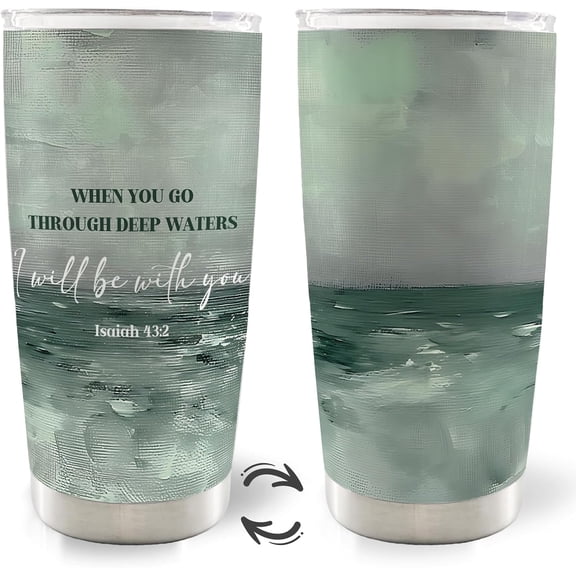 Christian 20oz Travel Coffee Mug Tumbler Water Bottle for Women, Christian Bible Religious Inspirational Gifts, Religious Inspirational Stainless Steel Tumbler with Lid and Straw Drinkware