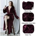 thumbnail image 2 of Longue Robe à Capuche pour Femmes en Molleton de Flanelle Luxueux, Peignoir Pleine Longueur, Pyjama d'Hiver Chaud, Robe de Nuit de Douche, 2 of 7