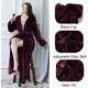 thumbnail image 2 of Bata larga con capucha para mujer Lujosa franela polar Albornoz de longitud completa Pijamas cálidos de invierno Camisón de ducha Xemadio CJWUS-2675, 2 of 7