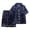 A-Dark Blue281, variant on Byoo Toddler Girls' Easter Bunny Egg Print Satin Sleepwear Set Short-Sleeve Button-Down Top Shorts Loungewear Lightweight Set