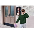 thumbnail image 2 of Arshiner Boys Sweatshirts Long Sleeve Crewneck Pullover Shirt Kids Fashion Fall Winter Sweater Size 6-14 Years Bright Green 120, 2 of 7