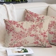 thumbnail image 2 of Peaches Branches Throw Pillow Covers, Farmhouse Spring Botanical Pink Flowers Soft Breathable Pillow Cases with Invisible Zipper, Queen Size Pillowcases for Couch Bed Sofa Chair 20x30 Inches, 2 of 9