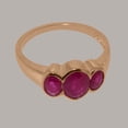 thumbnail image 5 of LBG British Made Real Solid 18k Rose Gold Natural Ruby Womens Anniversary Ring - 33 size options - Size 6.25, 5 of 6