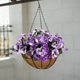 thumbnail image 4 of Artificial Tricolor Violet Wildflower, 5 Forks Silk Flowers for Garden and Fall Décor, Realistic Purple, White, Pink Flowers for Vases and Home/Outdoor Decoration, 4 of 6
