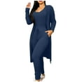 thumbnail image 2 of YHAJDS Two Piece Set for Women,Outfits for Women 2 Piece Set Ladies Fashion Set Long Sleeve Crew Neck Jumpsuit with Long Cardigan Casual Loose Fall Winter Fashion Outfit Set, 2 of 5