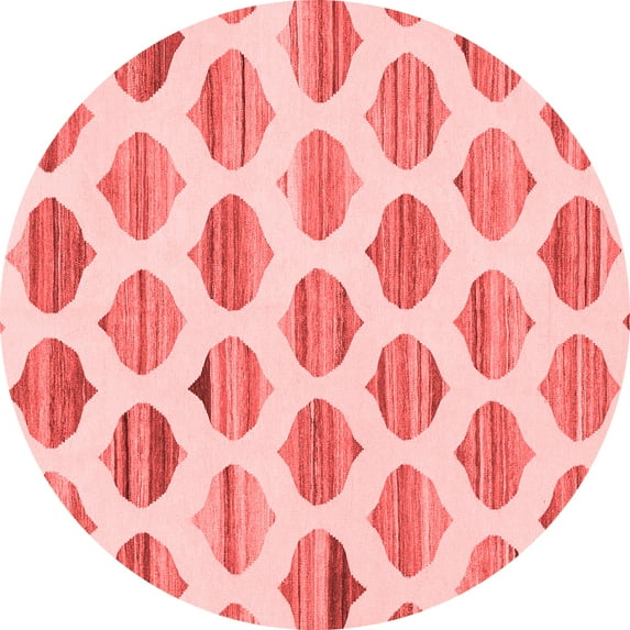 Ahgly Company Indoor Round Solid Red Modern Area Rugs, 5' Round