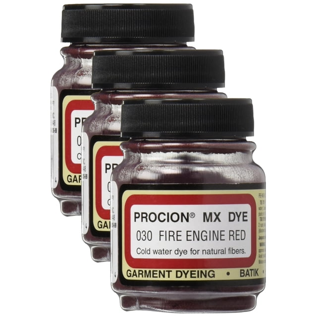 Paquete de 3 Tintes Jacquard Procion MX Rojo Bombero de 20 g