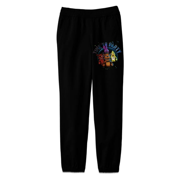 Five Nights at Freddy's Time to Party Youth Black Drawstring Sweats-Medium