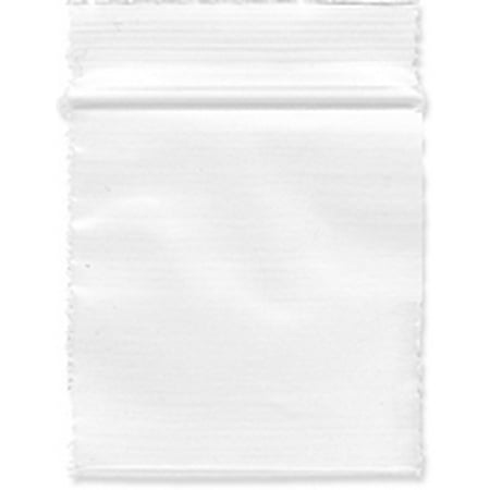 Plymor 1.5" x 1.5", 2 Mil Zipper Reclosable Plastic Bags