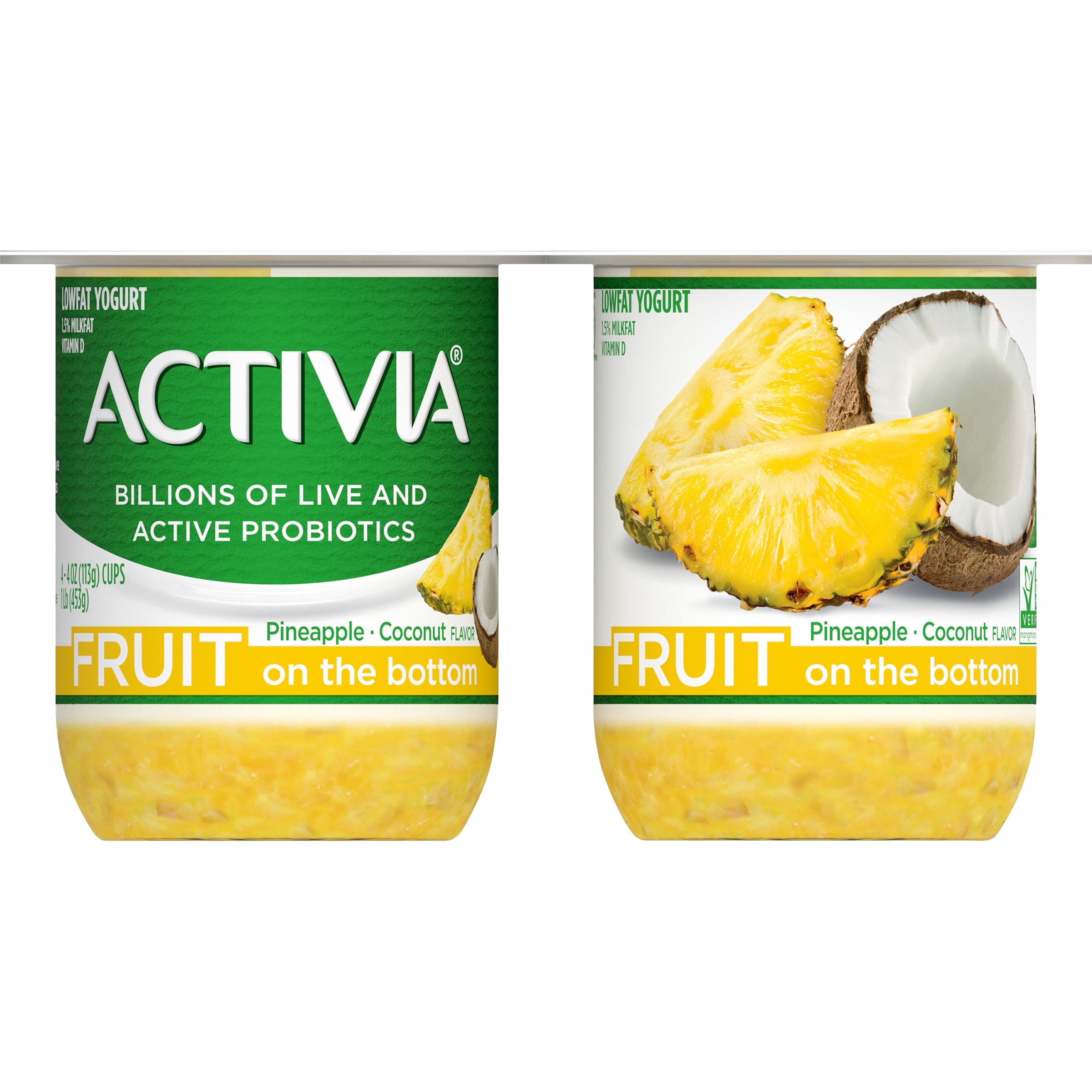 Dannon Activia Fruit Fusion LowFat Pineapple And Coconut Probiotic