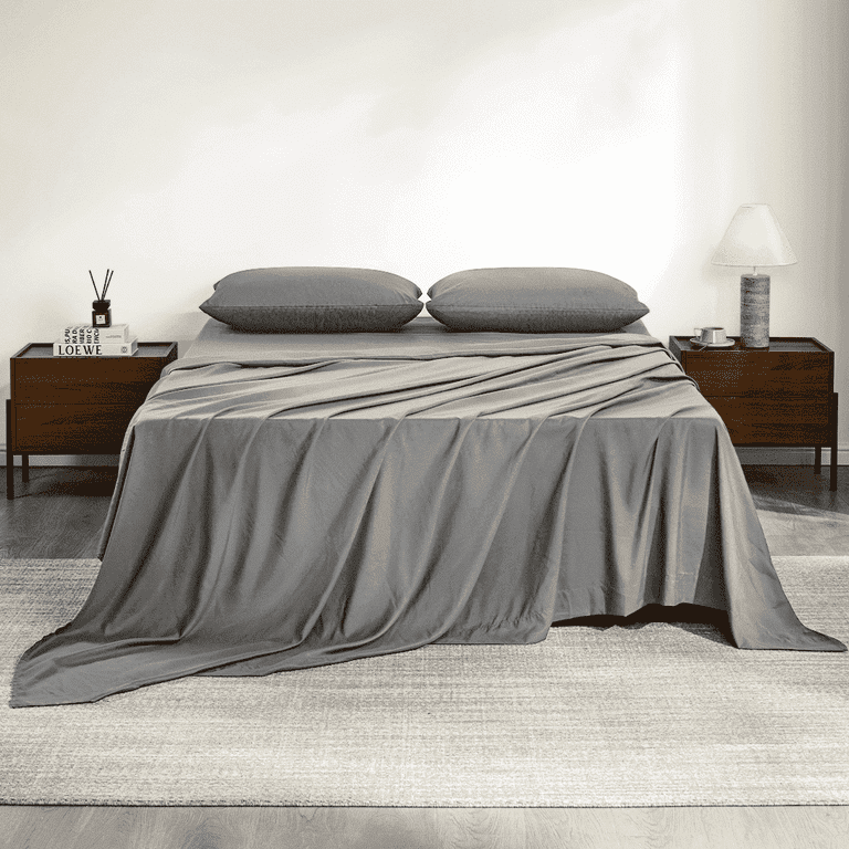 Z-HOM Full Size Microfiber Sheet Set, 4-Piece Dark Gray photo 1