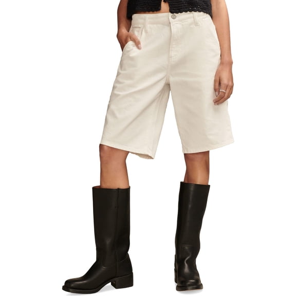 Lucky Brand Womens Denim Casual Bermuda Shorts, White, 33