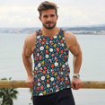 thumbnail image 6 of Gukieu Holiday Christmas Cookies Print Men's Quick Dry Fitness Vest, Round Neck Sleeveless Fitness Bodybuilding Top-Large, 6 of 7