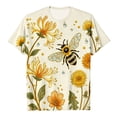 thumbnail image 3 of 2026 Summer Tops for Women Casual Tops Office Elegance Tee with Floral Design Comfort Fit Blouse(Yellow,L), 3 of 3