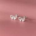 thumbnail image 3 of EOEMY 925 Sterling Silver Bow Stud Earrings Screw Backs, 3 of 6