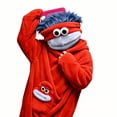 thumbnail image 2 of TOMVIGX Big Mouth Monster Onesie Snuggle Goof Onesie Plush Silly Pajamas Cozy Halloween Costumes Red L, 2 of 5