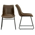 thumbnail image 2 of Vintage Armless Leatherier Dining Stools, Indoor Dining Chairs Set of 2 (Light Brown), 2 of 7