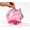 Pink, variant on Kid Friendly Money Bank, Small Coin Jar, Piggy Shape, for Financial Literacy, Orange