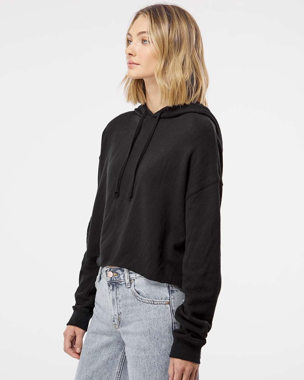 Independent Trading Co. Womens Lightweight Crop Hooded Sweatshirt