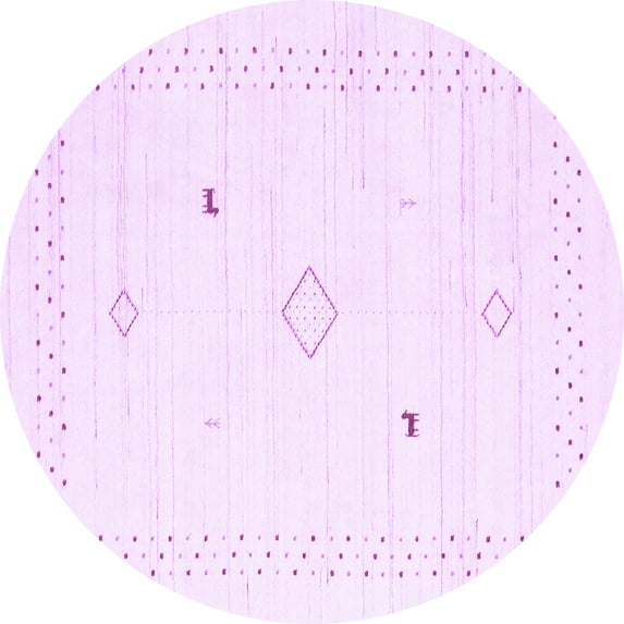 Ahgly Company Indoor Round Solid Purple Modern Area Rugs, 6' Round