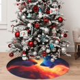 thumbnail image 5 of Sikiie Red And Blue Fire Wolf 30-48 inches {designName} Print Christmas Tree Skirt Snowman Xmas Tree Skirt with Edge Christmas Decorations for Holiday Party, 5 of 7