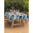 thumbnail image 3 of Outdoor Tablecloth with Umbrella Hole for Patio/Picnic/Party/Camping, Gray Blue Bees Farmhouse Waterproof Table Cloth Rectangle Table Cover Washable, Spring Summer Botanical Flowers (54"x 80"), 3 of 8