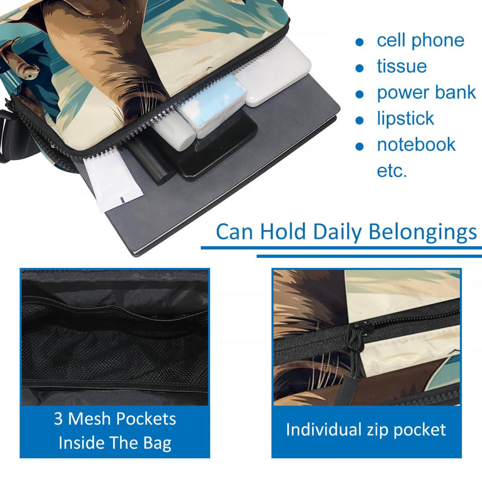 Christmas elk Lightweight Adjustable Crossbody Bag with Extension Strap - Unisex Fanny Pack