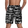 thumbnail image 4 of Goofa Pasta Bacon Printed Men's Swim Trunks Board Shorts Quick Dry Mens Swimming Trunks with Compression Liner,Breathable Fit Hawaii Beach Shorts-, 4 of 9