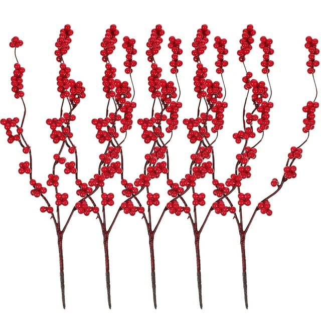 5 piezas de bayas artificiales rama de bayas falsas para decoraciones navideñas selecciones de bayas